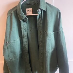 Zara Olive Green Casual Shirt